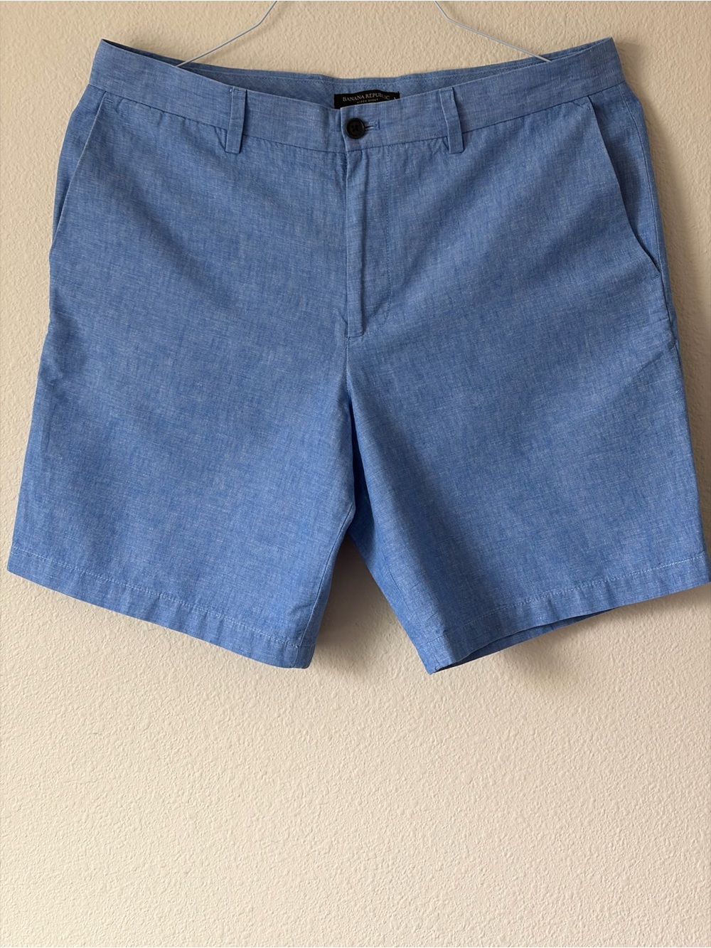 Banana Republic Men’s Blue 9 Inch Linen Blend Chino Aiden Shorts Size 34x9